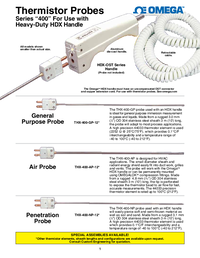 Thumbnail of document Data Sheet - THX-400 Quick Disconnect Thermistor Probes w/2-prong Connectors